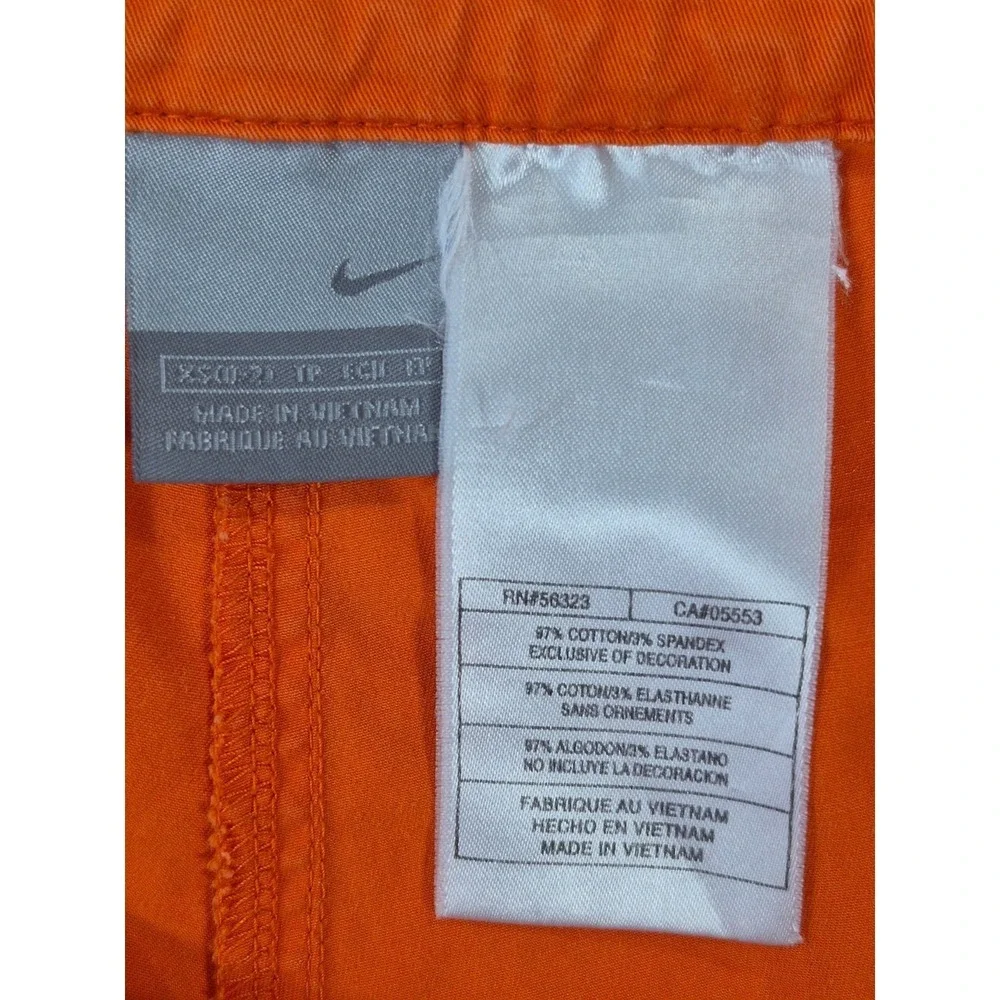 Nike Golf Women's Orange Belted Shorts Size XS Cotton Stretch